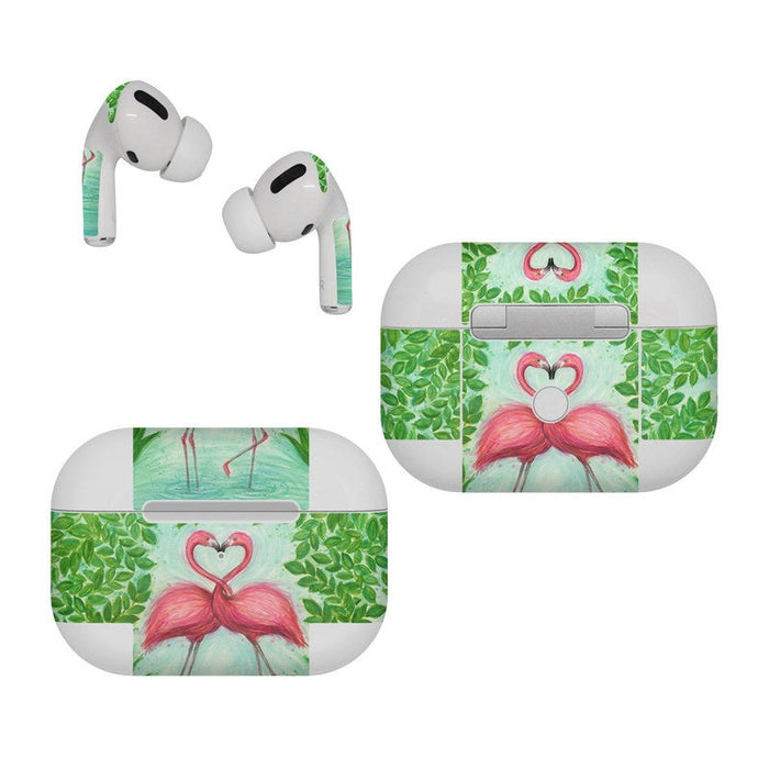 Flamingo Love - Apple AirPods Pro Skin - eZthings USA WE SORT ALL THE CRAZIEST GADGETS, GIZMOS, TOYS & TECHNOLOGY, SO YOU DON'T HAVE TO.