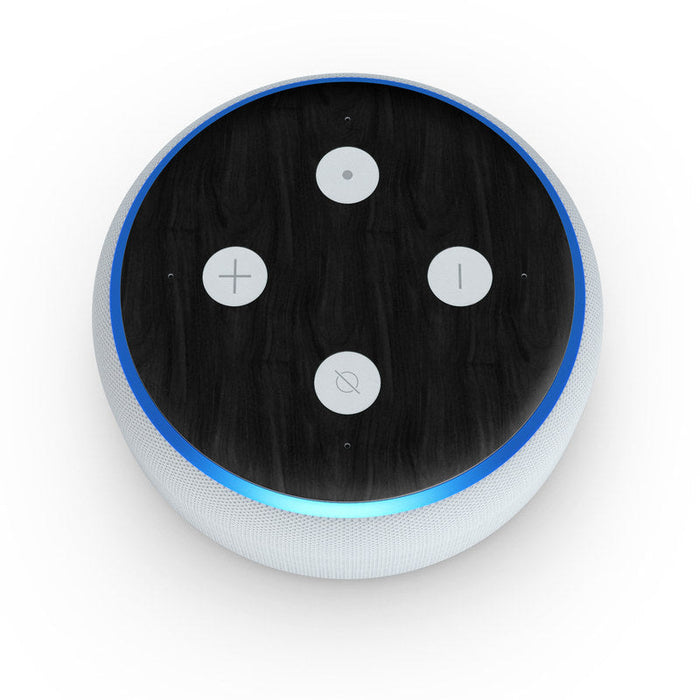 Black Woodgrain - Amazon Echo Dot (3rd Gen) Skin - eZthings USA WE SORT ALL THE CRAZIEST GADGETS, GIZMOS, TOYS & TECHNOLOGY, SO YOU DON'T HAVE TO.