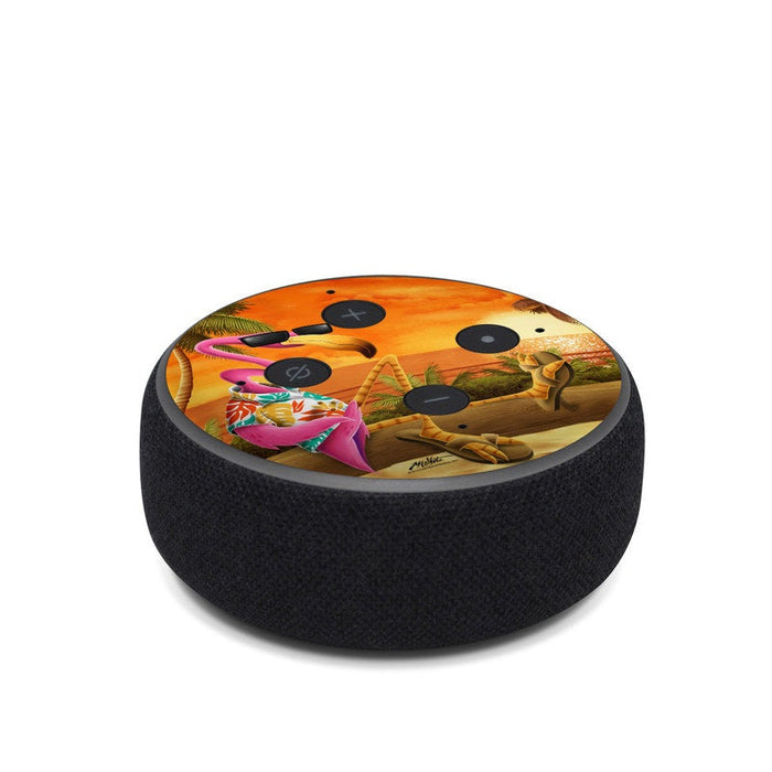 Sunset Flamingo - Amazon Echo Dot (3rd Gen) Skin - eZthings USA WE SORT ALL THE CRAZIEST GADGETS, GIZMOS, TOYS & TECHNOLOGY, SO YOU DON'T HAVE TO.