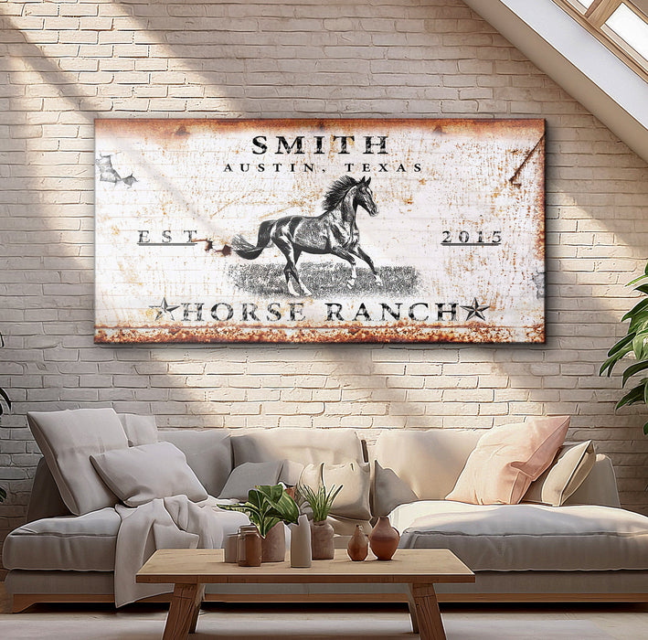 Rustic Horse Ranch Sign