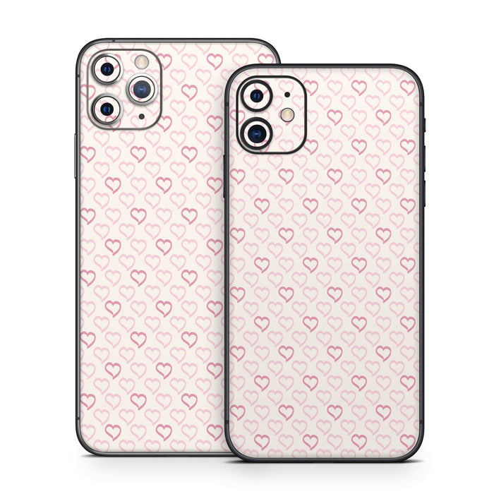 Patterned Hearts - Apple iPhone 11 Skin