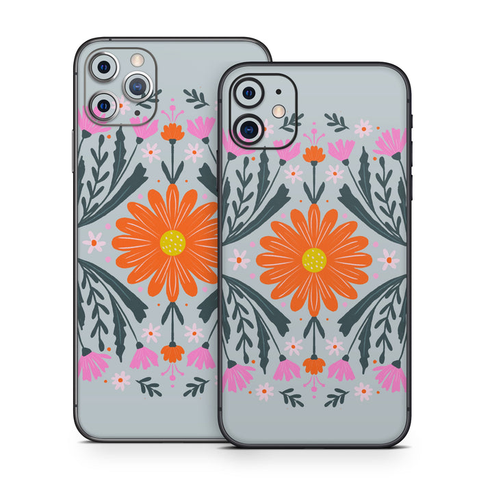 Pink and Orange Flowers - Apple iPhone 11 Skin