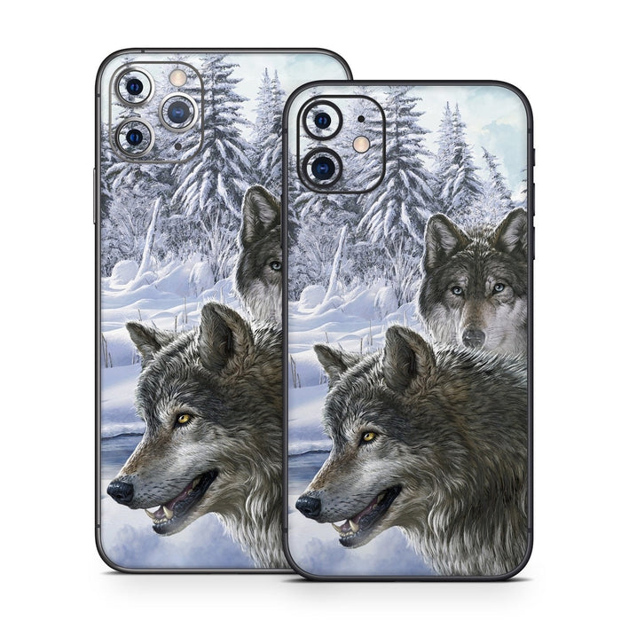 Snow Wolves - Apple iPhone 11 Skin - eZthings USA WE SORT ALL THE CRAZIEST GADGETS, GIZMOS, TOYS & TECHNOLOGY, SO YOU DON'T HAVE TO.