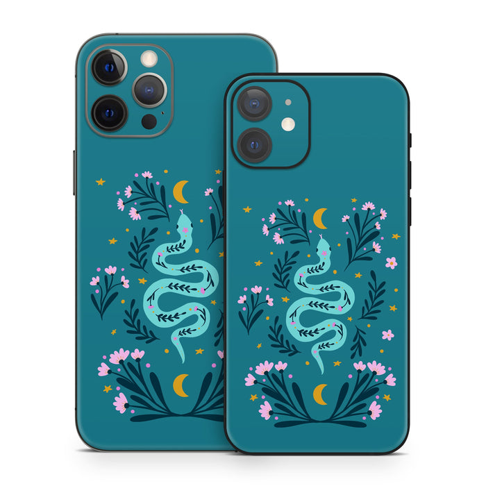 Snake and Flowers - Apple iPhone 12 Skin