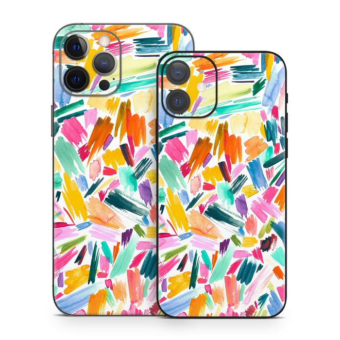 Watercolor Colorful Brushstrokes - Apple iPhone 12 Skin