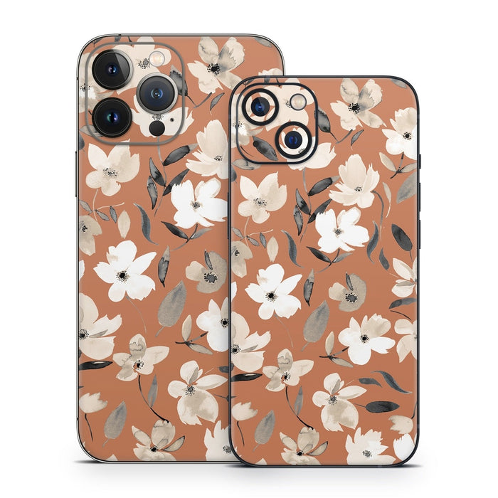 Fresh Flowers Copper - Apple iPhone 13 Skin - eZthings USA WE SORT ALL THE CRAZIEST GADGETS, GIZMOS, TOYS & TECHNOLOGY, SO YOU DON'T HAVE TO.