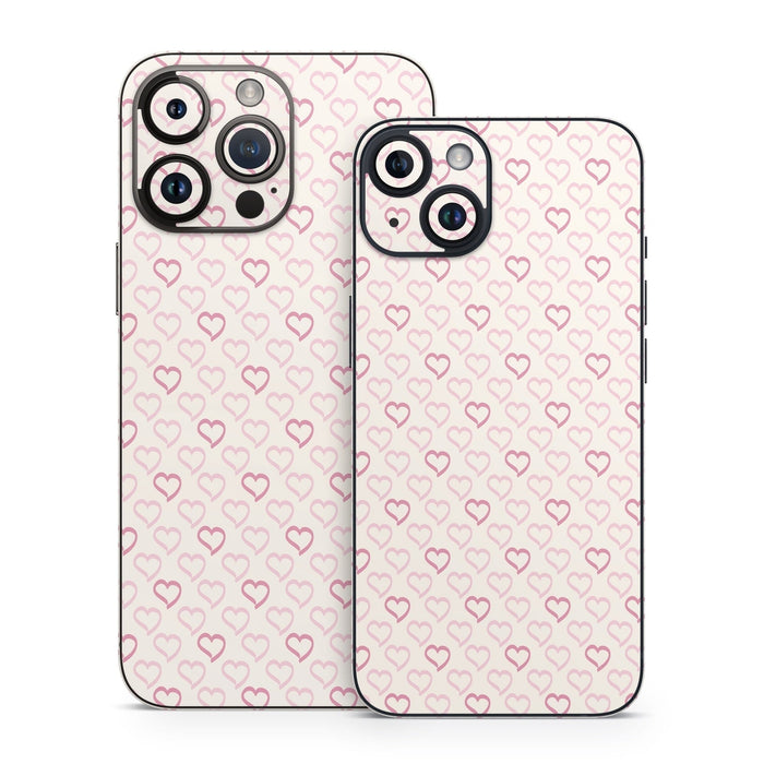 Patterned Hearts - Apple iPhone 14 Skin