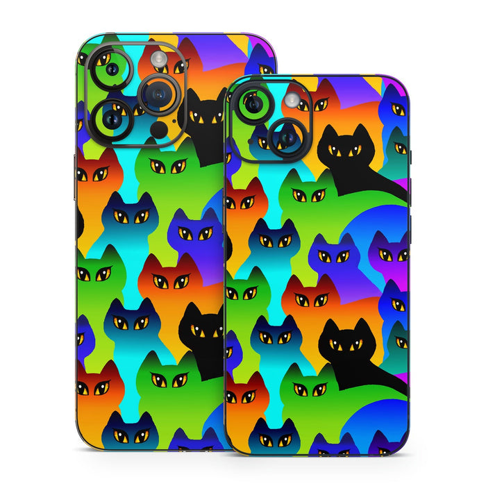 Rainbow Cats - Apple iPhone 14 Skin - eZthings USA WE SORT ALL THE CRAZIEST GADGETS, GIZMOS, TOYS & TECHNOLOGY, SO YOU DON'T HAVE TO.