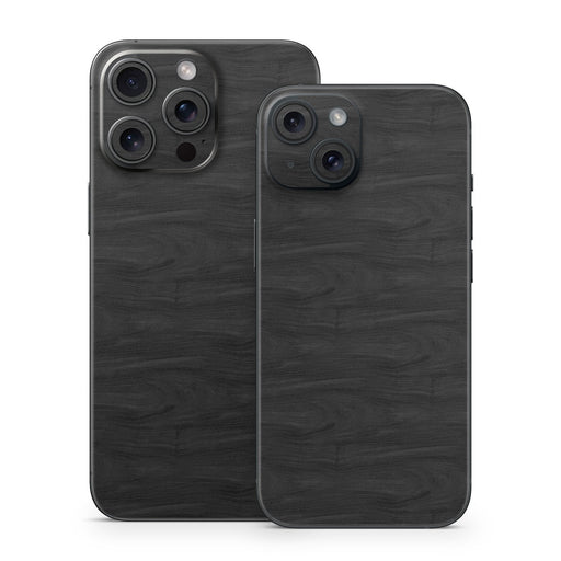 Black Woodgrain - Apple iPhone 15 Skin - eZthings USA WE SORT ALL THE CRAZIEST GADGETS, GIZMOS, TOYS & TECHNOLOGY, SO YOU DON'T HAVE TO.