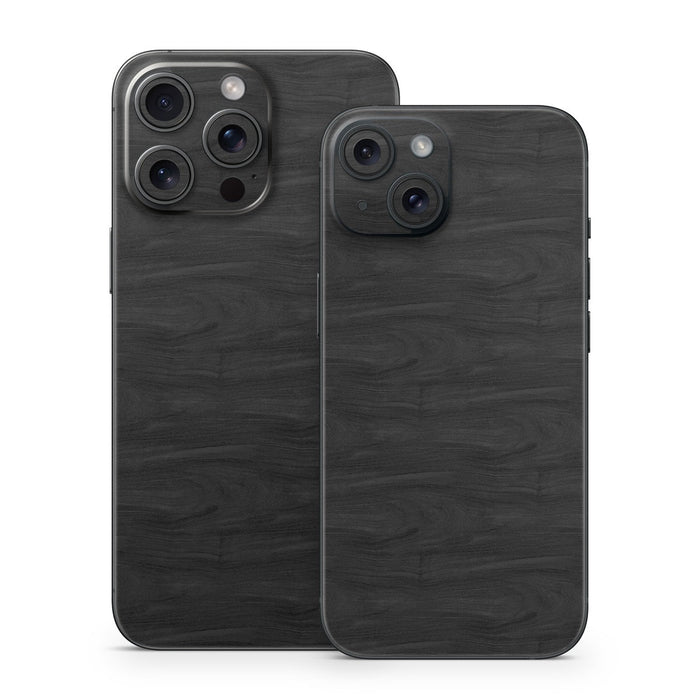 Black Woodgrain - Apple iPhone 15 Skin - eZthings USA WE SORT ALL THE CRAZIEST GADGETS, GIZMOS, TOYS & TECHNOLOGY, SO YOU DON'T HAVE TO.