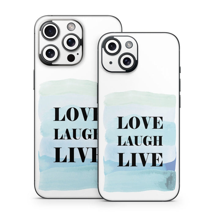 Love Laugh Live - Apple iPhone 15 Skin - eZthings USA WE SORT ALL THE CRAZIEST GADGETS, GIZMOS, TOYS & TECHNOLOGY, SO YOU DON'T HAVE TO.