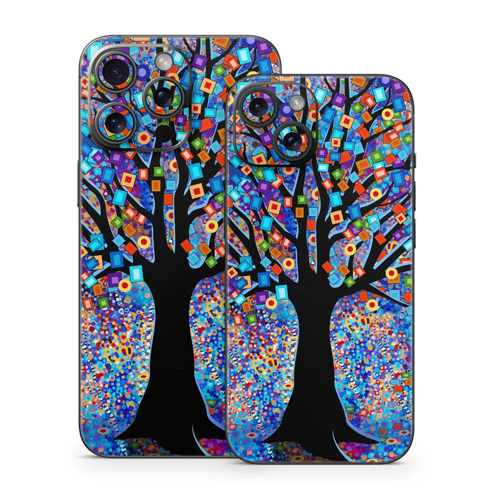 Tree Carnival - Apple iPhone 15 Skin - eZthings USA WE SORT ALL THE CRAZIEST GADGETS, GIZMOS, TOYS & TECHNOLOGY, SO YOU DON'T HAVE TO.