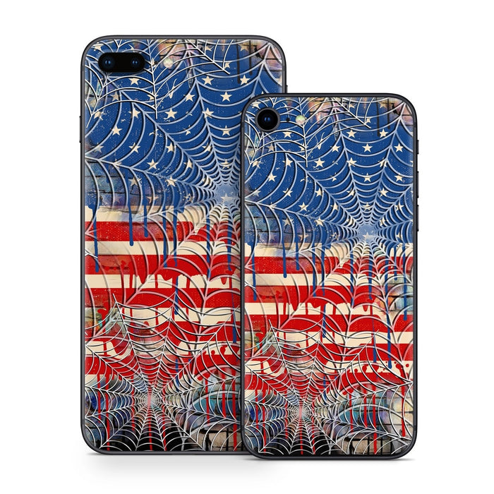 Cobweb Flag - Apple iPhone 8 Skin - eZthings USA WE SORT ALL THE CRAZIEST GADGETS, GIZMOS, TOYS & TECHNOLOGY, SO YOU DON'T HAVE TO.