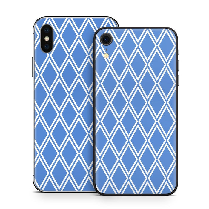 Blue Checks - Apple iPhone X Skin