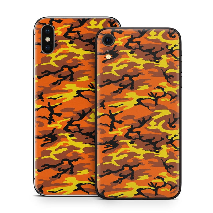 Orange Camo - Apple iPhone X Skin