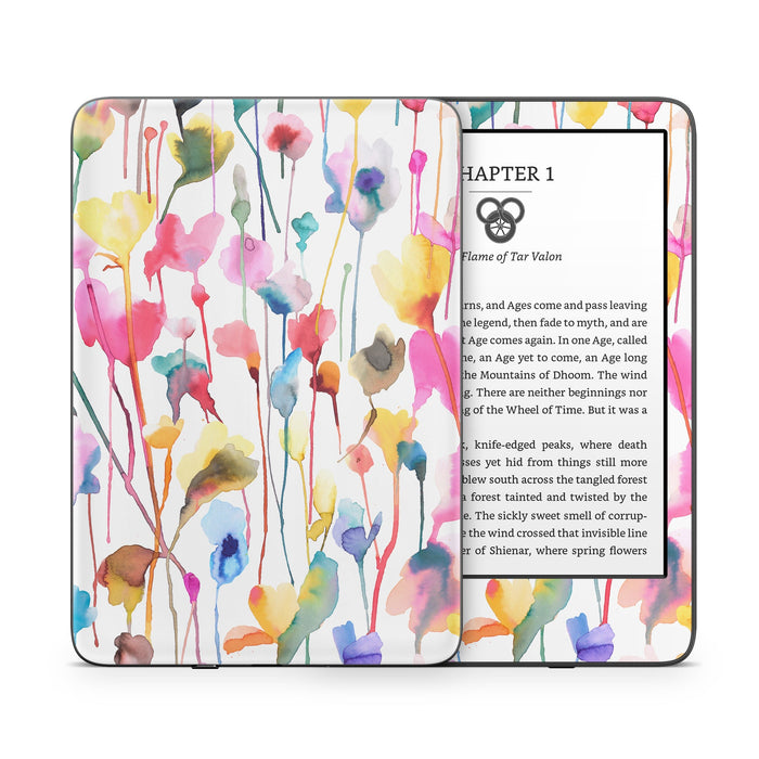 Watercolor Wild Flowers - Amazon Kindle Skin