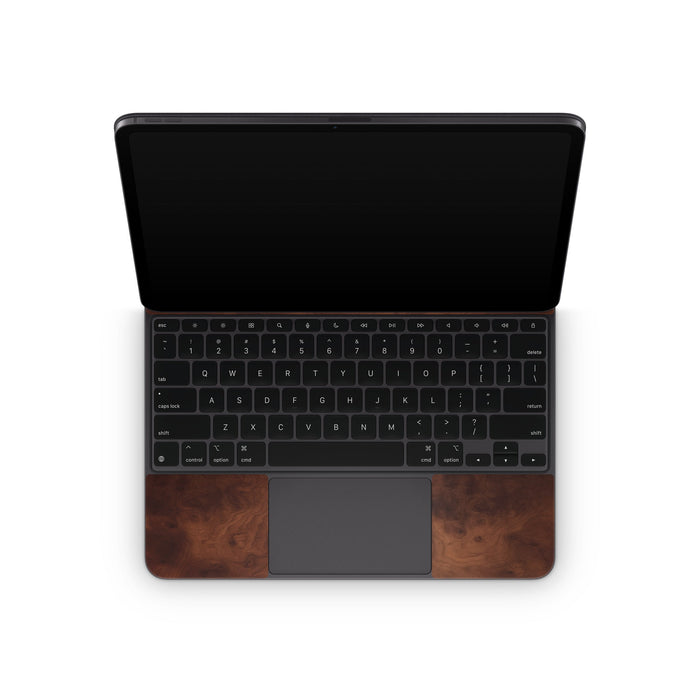 Dark Burlwood - Apple Magic Keyboard for iPad Skin - eZthings USA WE SORT ALL THE CRAZIEST GADGETS, GIZMOS, TOYS & TECHNOLOGY, SO YOU DON'T HAVE TO.