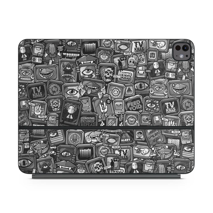 Distraction Tactic B&W - Apple Magic Keyboard for iPad Skin