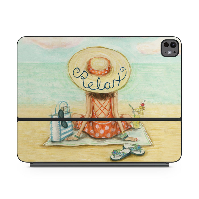 Relaxing on Beach - Apple Magic Keyboard for iPad Skin - eZthings USA WE SORT ALL THE CRAZIEST GADGETS, GIZMOS, TOYS & TECHNOLOGY, SO YOU DON'T HAVE TO.