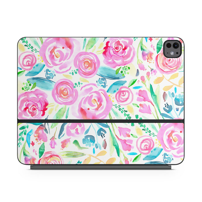 Watercolor Roses - Apple Magic Keyboard for iPad Skin - eZthings USA WE SORT ALL THE CRAZIEST GADGETS, GIZMOS, TOYS & TECHNOLOGY, SO YOU DON'T HAVE TO.