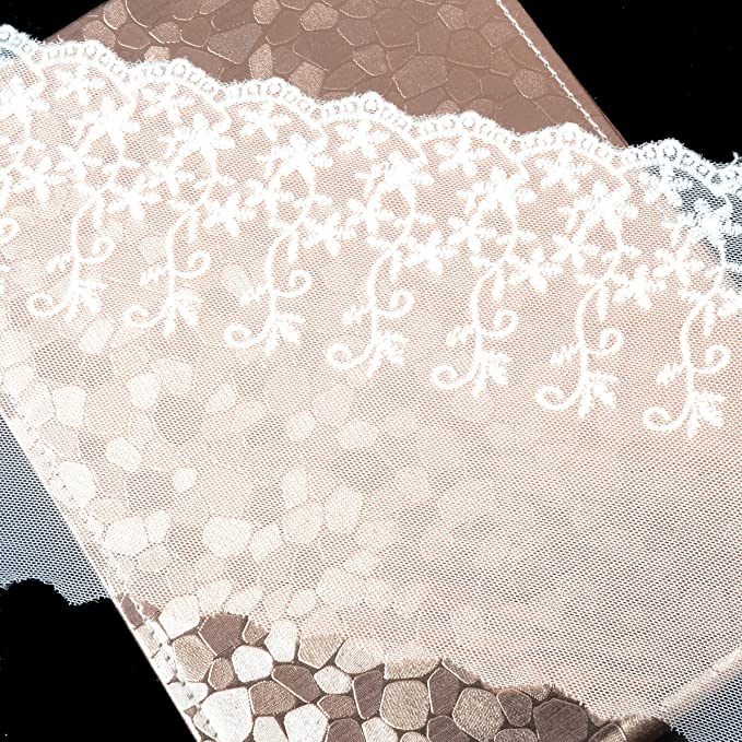 Cotton Lace Embroidery Wedding Fabric Trim for DIY Decorating, Floral Designing and Crafts (3 Yard, White (Width:5.9")) - eZthings USA WE SORT ALL THE CRAZIEST GADGETS, GIZMOS, TOYS & TECHNOLOGY, SO YOU DON'T HAVE TO.