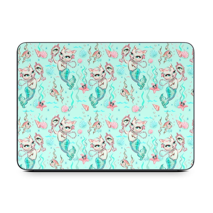 Merkittens with Pearls Aqua - Apple Smart Keyboard Folio Skin