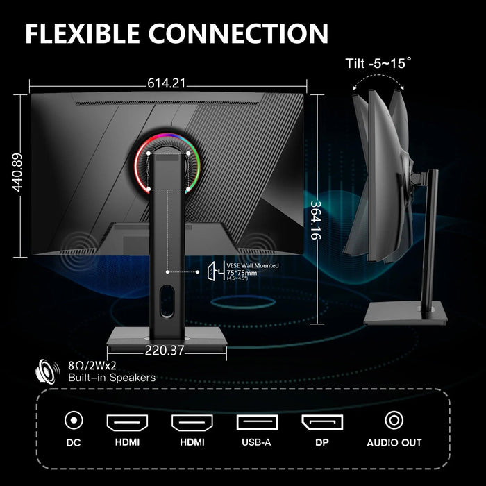 Rehisk 27Inch Curved 180Hz QHD 2K HDR10 Support Gaming Monitor - RE272KV2 - eZthings USA WE SORT ALL THE CRAZIEST GADGETS, GIZMOS, TOYS & TECHNOLOGY, SO YOU DON'T HAVE TO.