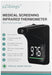 eZthings medical screening infrared thermometer packaging with features listed.