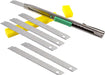 Heavy Duty 9mm Snap Off Blades Box Cutters Set for Cutting Materials: Wallpaper, Vinyl, Leather, Shrink-wrap (Auto-Lock Utility Knife Set + Blades) - eZthings USA WE SORT ALL THE CRAZIEST GADGETS, GIZMOS, TOYS & TECHNOLOGY, SO YOU DON'T HAVE TO.