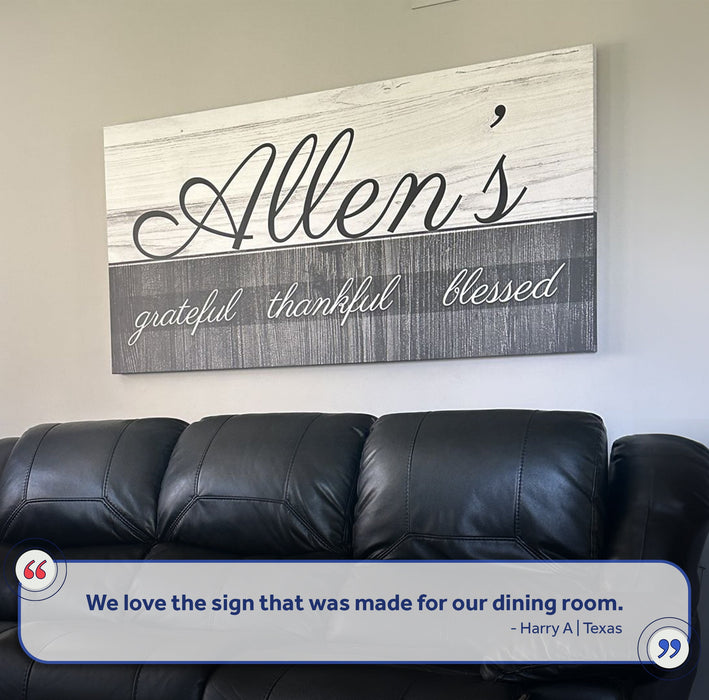 Family Grateful Sign - eZthings USA WE SORT ALL THE CRAZIEST GADGETS, GIZMOS, TOYS & TECHNOLOGY, SO YOU DON'T HAVE TO.