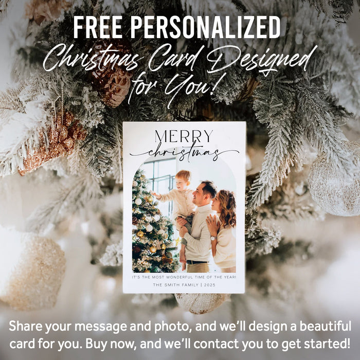 Vintage Christmas Tree Wall Art with Free Personalized Christmas Card