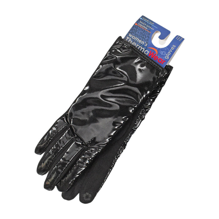 3-Pack Ladies Shiny Touch Screen Suede Style Fashion Gloves
