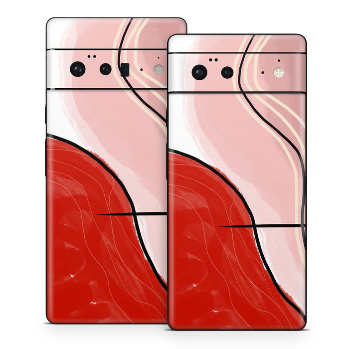 Abstract Red - Google Pixel 6 Skin