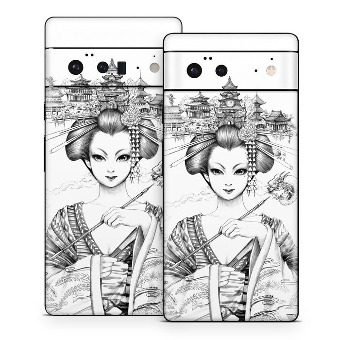 Geisha Sketch - Google Pixel 6 Skin