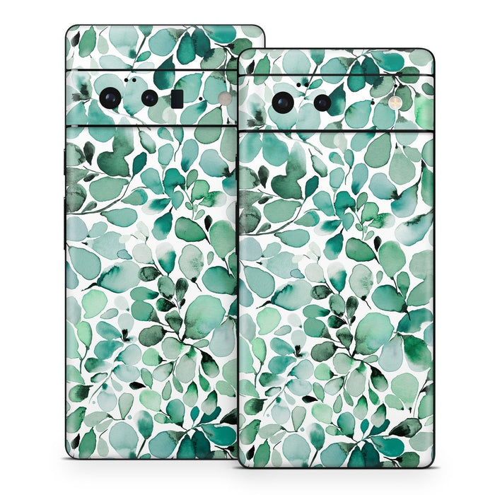 Watercolor Eucalyptus Leaves - Google Pixel 6 Skin