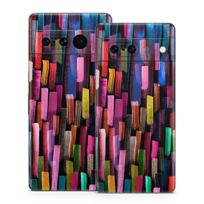 Colorful Brushstrokes Black - Google Pixel 7 Skin - eZthings USA WE SORT ALL THE CRAZIEST GADGETS, GIZMOS, TOYS & TECHNOLOGY, SO YOU DON'T HAVE TO.