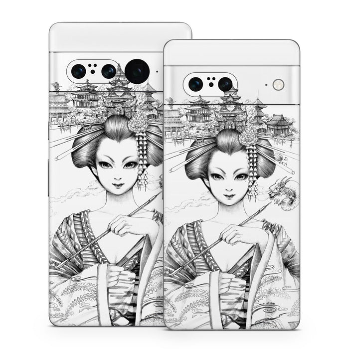 Geisha Sketch - Google Pixel 7 Skin