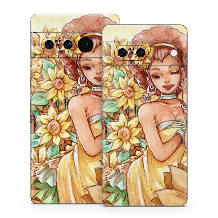 Lady Sunflower - Google Pixel 7 Skin - eZthings USA WE SORT ALL THE CRAZIEST GADGETS, GIZMOS, TOYS & TECHNOLOGY, SO YOU DON'T HAVE TO.