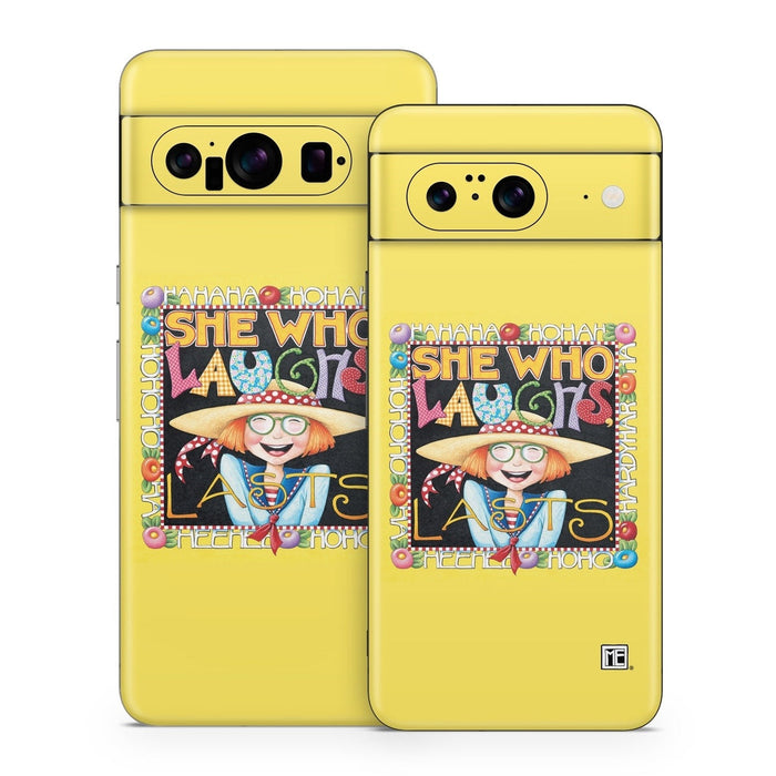 She Who Laughs - Google Pixel 8 Skin - eZthings USA WE SORT ALL THE CRAZIEST GADGETS, GIZMOS, TOYS & TECHNOLOGY, SO YOU DON'T HAVE TO.
