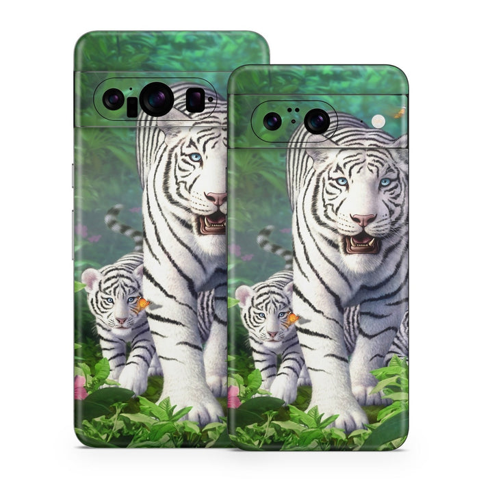 White Tigers - Google Pixel 8 Skin - eZthings USA WE SORT ALL THE CRAZIEST GADGETS, GIZMOS, TOYS & TECHNOLOGY, SO YOU DON'T HAVE TO.