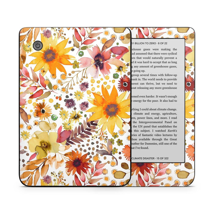 Summer Watercolor Sunflowers - Kobo Clara 2E Skin