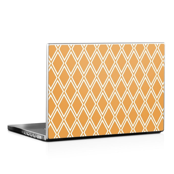 Orange Checks - Laptop Lid Skin