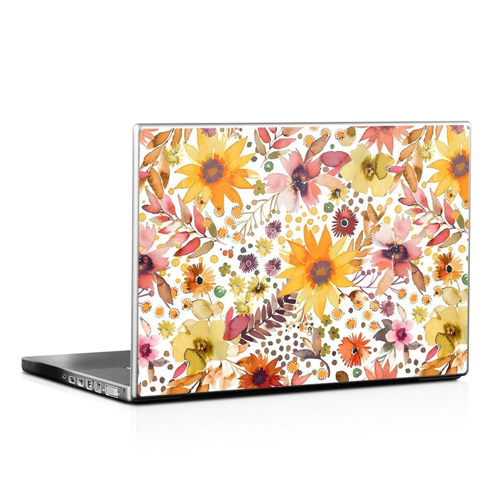 Summer Watercolor Sunflowers - Laptop Lid Skin