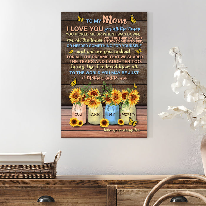 Mother's Day Sign To Me You Are My World