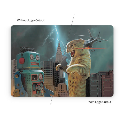 Catzilla Vs Robot - Apple MacBook Skin - eZthings USA WE SORT ALL THE CRAZIEST GADGETS, GIZMOS, TOYS & TECHNOLOGY, SO YOU DON'T HAVE TO.