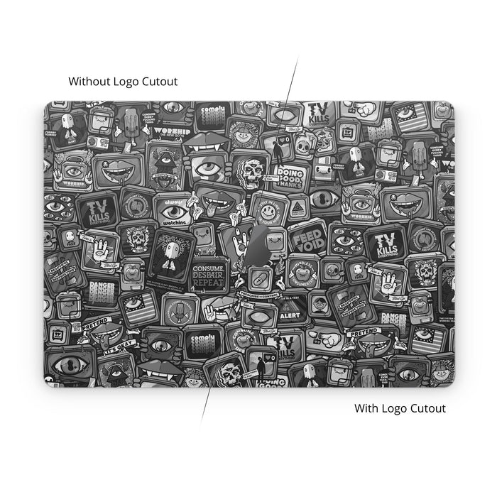 Distraction Tactic B&W - Apple MacBook Skin - eZthings USA WE SORT ALL THE CRAZIEST GADGETS, GIZMOS, TOYS & TECHNOLOGY, SO YOU DON'T HAVE TO.