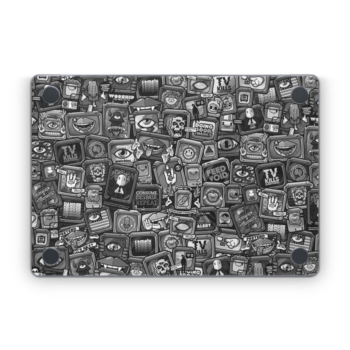 Distraction Tactic B&W - Apple MacBook Skin - eZthings USA WE SORT ALL THE CRAZIEST GADGETS, GIZMOS, TOYS & TECHNOLOGY, SO YOU DON'T HAVE TO.