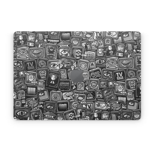 Distraction Tactic B&W - Apple MacBook Skin - eZthings USA WE SORT ALL THE CRAZIEST GADGETS, GIZMOS, TOYS & TECHNOLOGY, SO YOU DON'T HAVE TO.