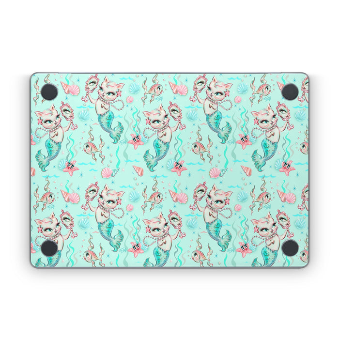 Merkittens with Pearls Aqua - Apple MacBook Skin