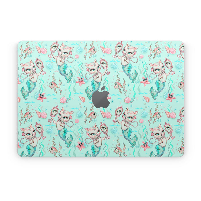 Merkittens with Pearls Aqua - Apple MacBook Skin